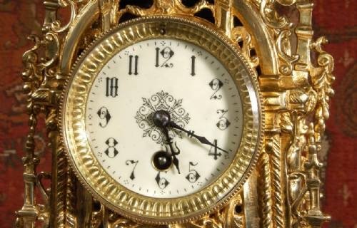 fig 4. ***** SOLD ***** Small Antique French Rococo Boudoir Clock - Japy Freres